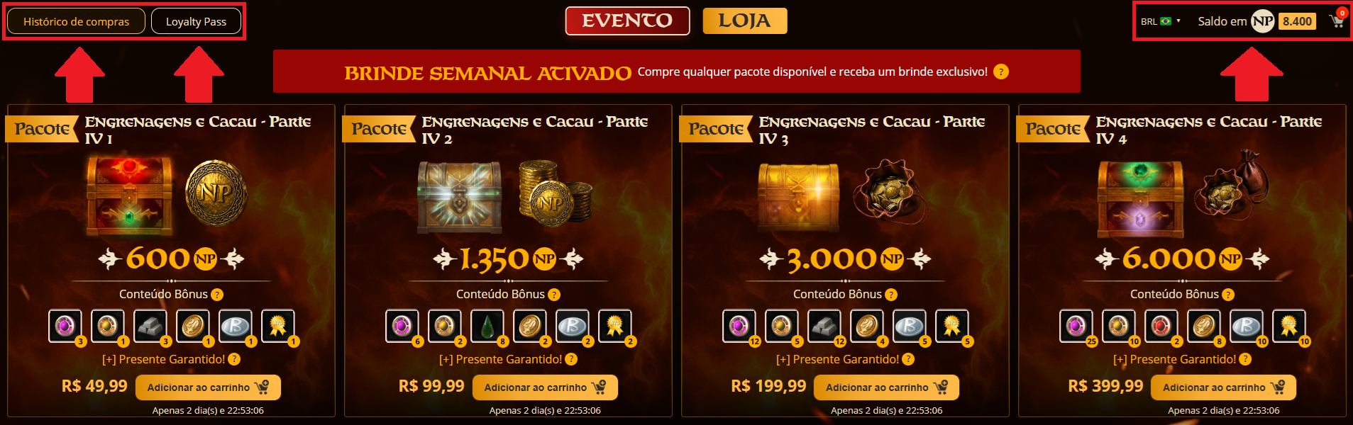 Saldo e Histórico Banner